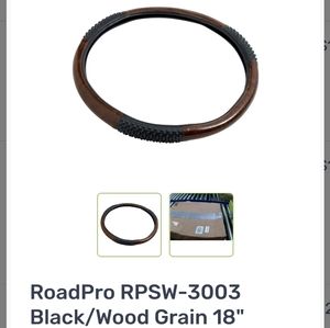 New Road Pro 18 inch wood look and black steering wheel cover